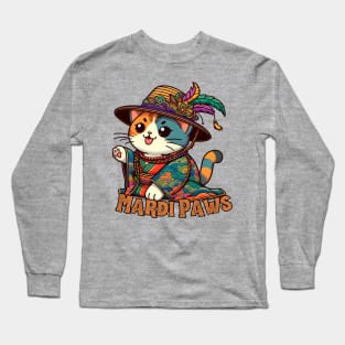 Mardi Gras cat Long Sleeve T-Shirt